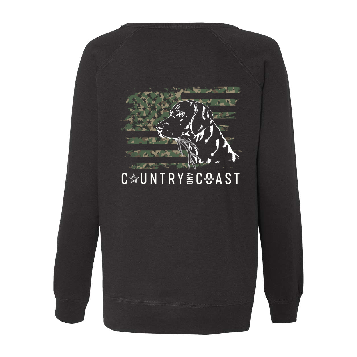 Women's camo dog fleece sweatshirt